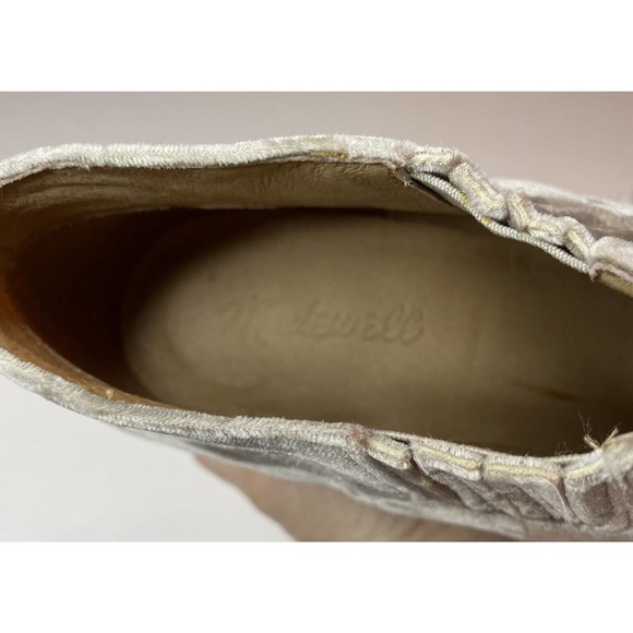 Madewell The Grayson Chelsea Boot in Velvet 7 In Distressed Stone / Taupe Bootie - Picture 9 of 13